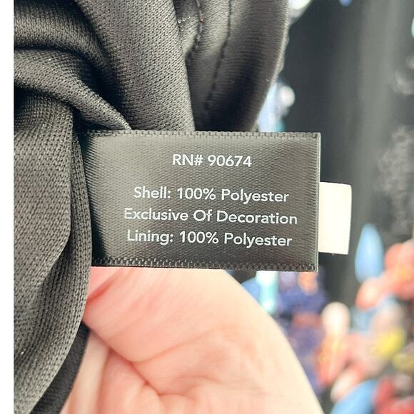 Boston Proper Floral Sequin Blouse XL Boatneck Mesh Glam Modest - Picture 6 of 7